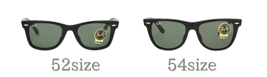 レイバン　ウェイファーラー　52 54 違い